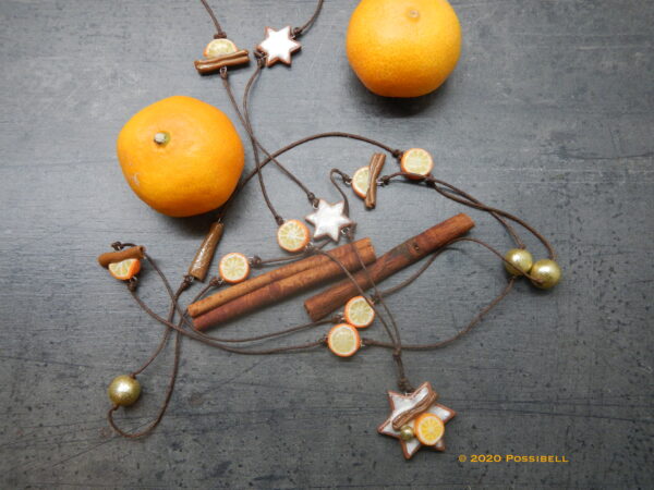 Zimtstern-Orangen-Zimtstangen-Kette